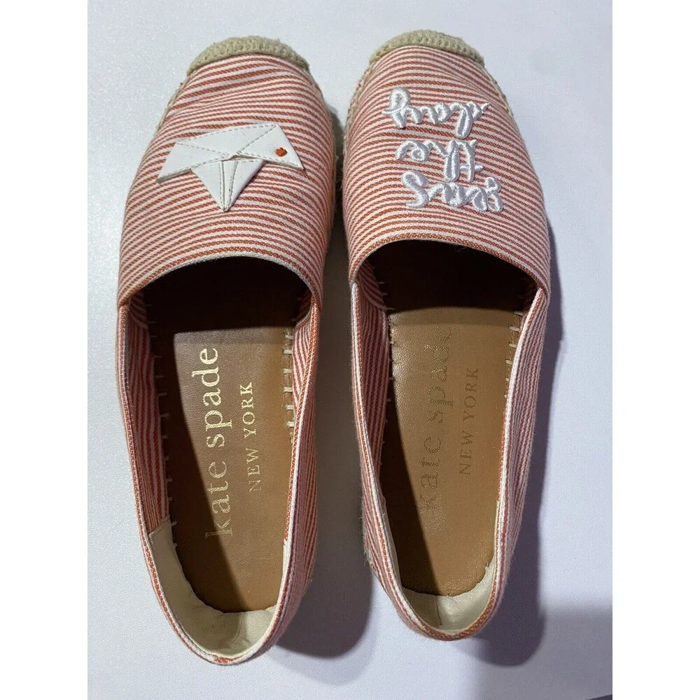 Kate Spade Espadrilles 6.5 Red Ocean Stroll Seas The‎ Day Flats Loafers Nautical